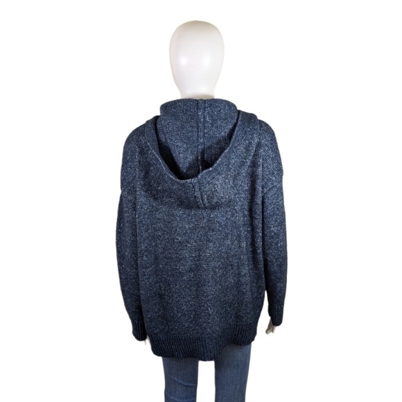 Banana Republic Factory Heather Blue Knit Hooded Sweater Size S - Picture 2 of 4